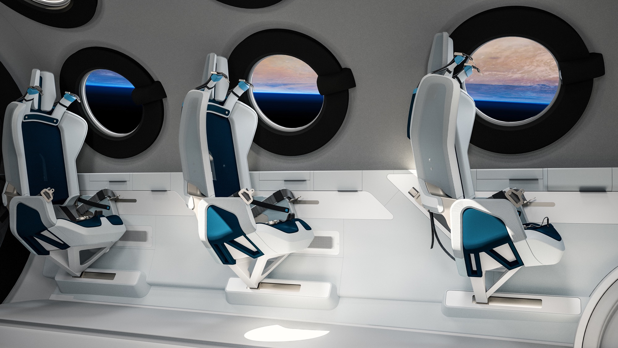 Virgin Galactic spaceship cabin render