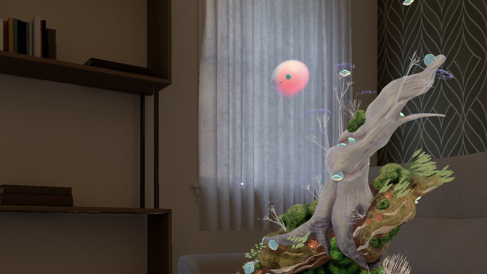 Wisp character in the Apple Vision Pro simulator